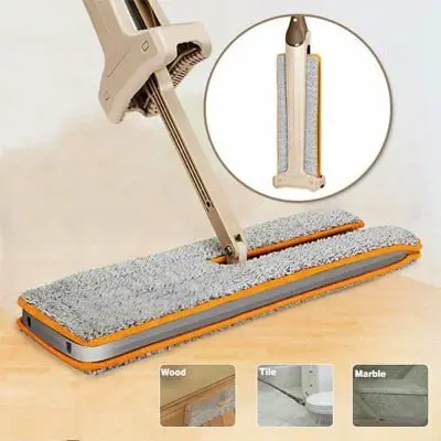 

2pc Double Sided Flat Lazy Mop 360 Degrees Cleaning Mop Self-Wringing Flipping with 2pcs Microfiber Replace Cloth