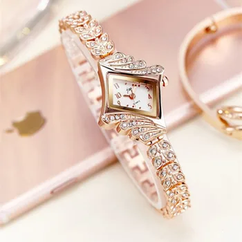 

Hot Fashion Casual Women Bracelet Watches Special Dial Design Luxury Crystal Rose Gold Dress Watch Ladies Alloy Wristwatch Saat