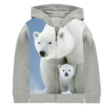 Куртка для маленьких мальчиков, пальто для девочек на весну-осень, брендовые модные детские пальто с принтом белого медведя, Детская верхняя одежда