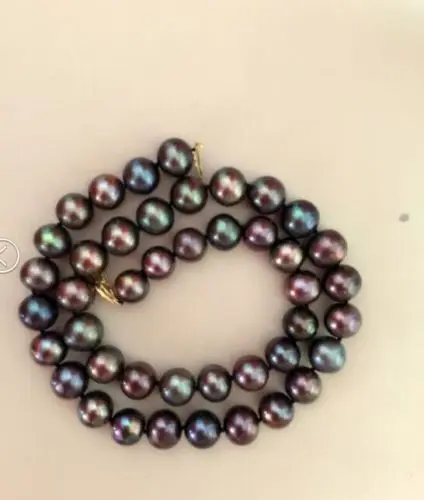 

free shupping 150401 J0017 elegant 10-11mm tahitian black red pearl necklace free shipping USPS to ISA RUSSIA