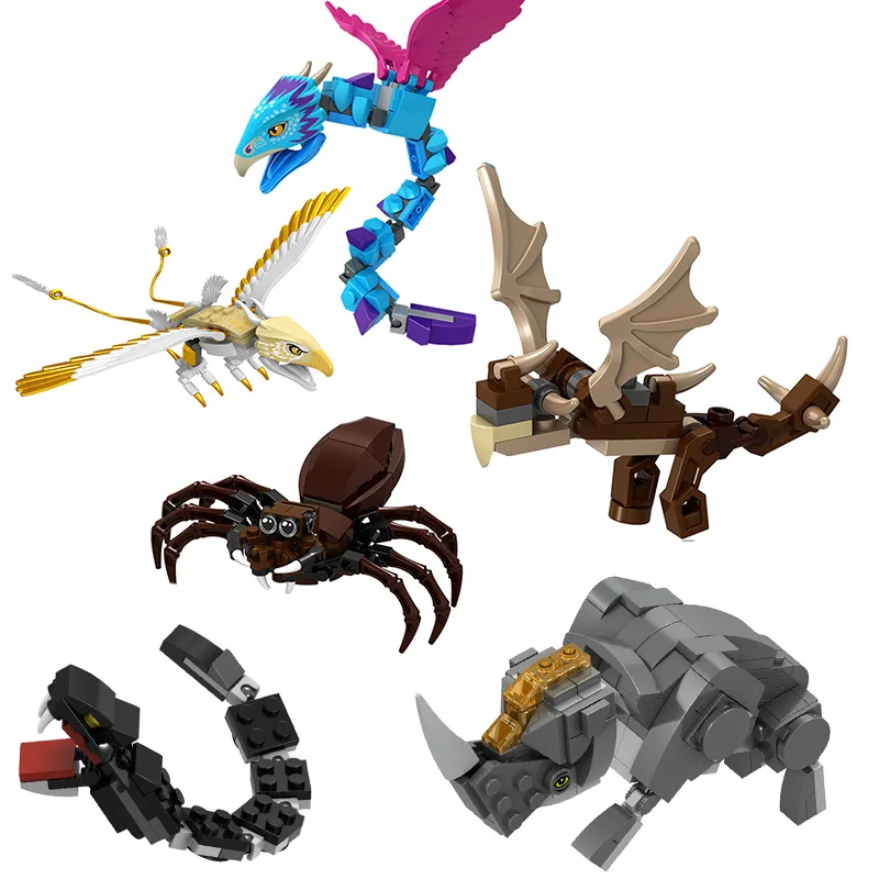 Legoing Building Blocks Harry Potter occamy aragog Fantastic Beasts Thunderbird Figures Model Basilisk Horntail Toys Gift kids