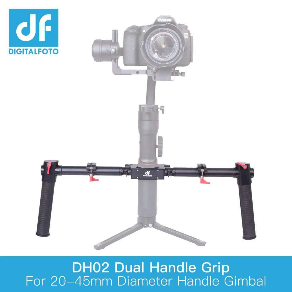 DH02 20-45 мм Verlengen двойной ручной Verlengde Handvat houder для Zhiyun Crane 2 Plus MOZA Air DJI 3 axis Feiyu a1000/2000