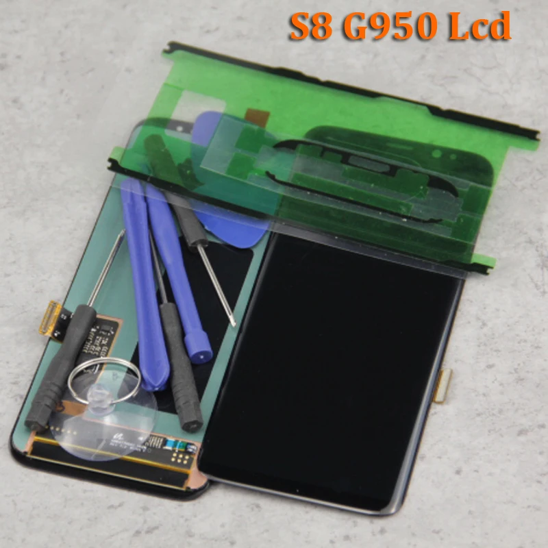 

Black S8 G950 LCD Replacement for SAMSUNG Galaxy S8 G950 G950F Display Touch Screen Digitizer+Tools+Sticker tape
