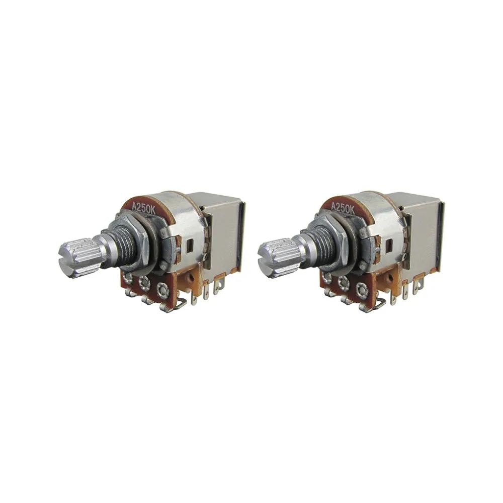 

NEW 2pcs A250K Potentiometers Switch Push Pull Guitar Potentiometers Short Split Shaft 15mm Guitars Accessories