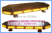 High intensity 70cm DC12V 64W Led mini lightbar,police warning lights,ambulance,fire truck emergency lightbar,warerproof