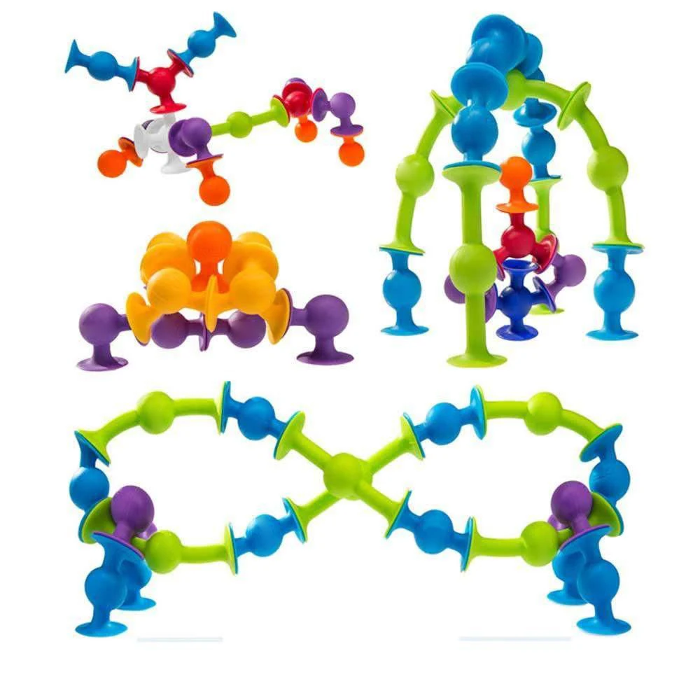 Cena 33 72PCS DIY silikonowe klocki konstruktor montowane z przyssawkami śmieszne klocki magnetyczne zabawki edukacyjne dla dzieci