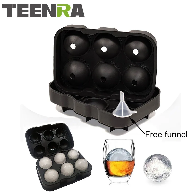 

1PCS Large Size 6 Cell Ice Ball Mold Silicone Ice Cube Ball Tray Whiskey Ice Ball Maker 6 Silicone Molds Maker For Party Bar