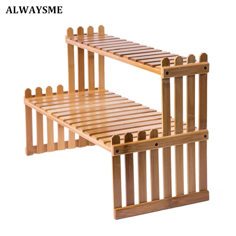 ALWAYSME садовая подставка для растений бамбуковая дисплея Бамбуковая полка