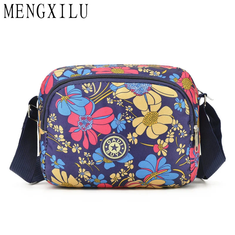 

MENGXILU Summer Nylon Shoulder Bag Luxury Brand Shopping Messenger Bag Balloon Flower Heart Letter Pattern Women Crossbody Bag