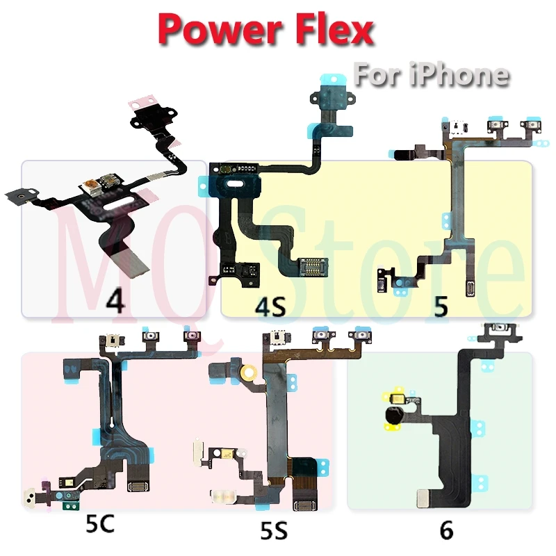 100% Новинка для iPhone 4 4s 5 5s 5c 6 6s Plus кнопка включения/выключения гибкий кабель немой