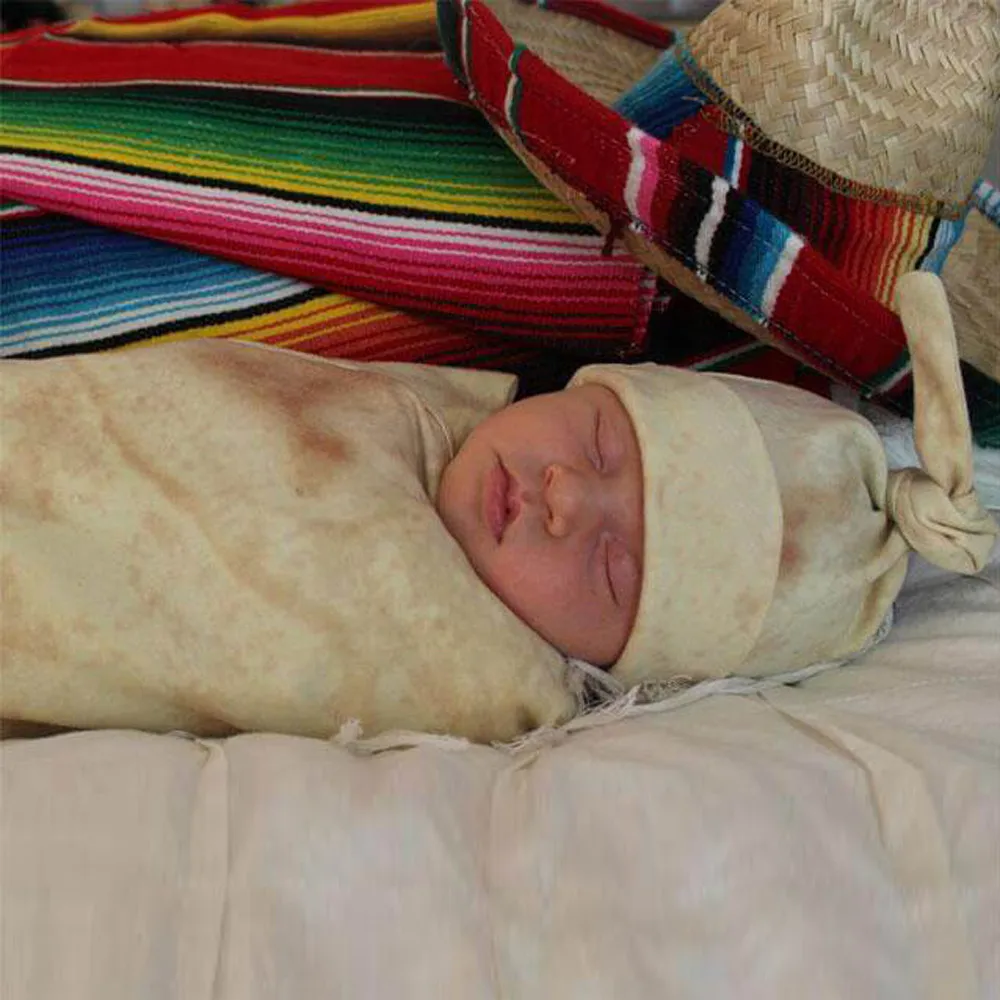 Забавное детское одеяло Tortilla, мягкий хлопковый Конверт для новорожденных, детская мука, пеленка для сна