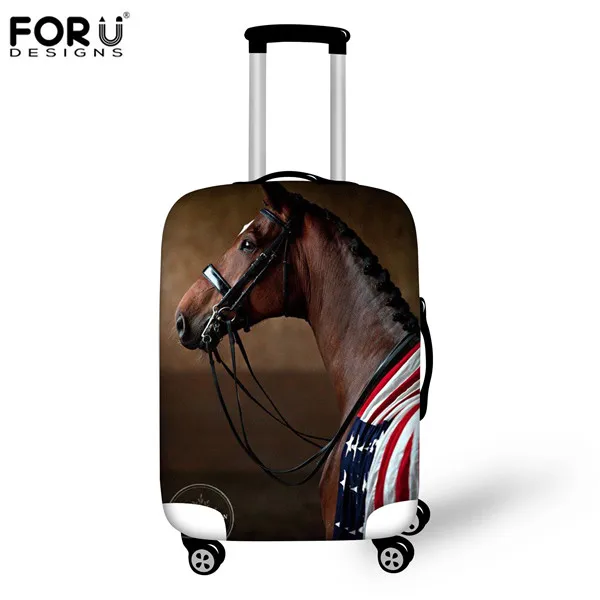 FORUDESIGNS/3D лошадь Лев животное путешествия багаж Защитные чехлы для 18-30 дюймов багажник кейс на колесиках чемодан Крышка на молнии - Цвет: C658