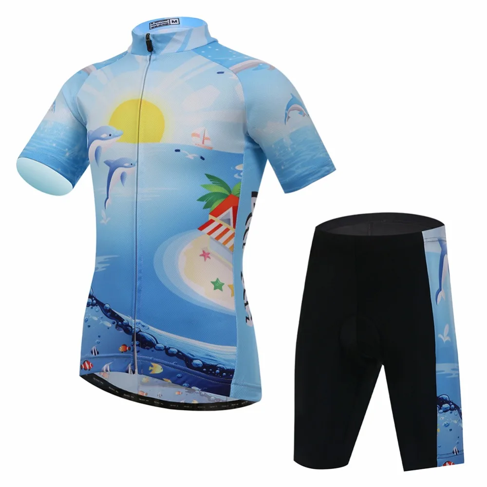 2017 New Kids Cycling Jerseys Baby Bike Children Ropa Ciclismo Short Sleeve Boys Summer Wear Bicycle Clothes Set S-3XL boys-bike
