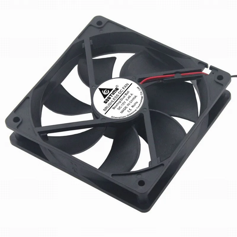 Gdstime 2 шт. DC 12V 120mm x 25mm шариковый подшипник 12 см большой воздушный поток высокая