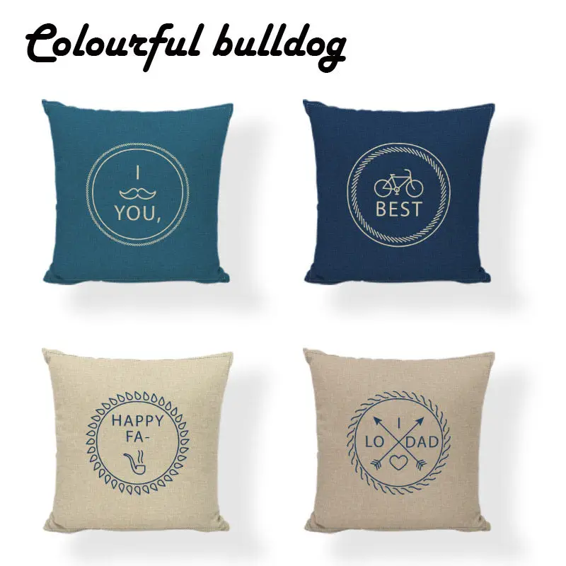 Cheap Father's Day Gift Cushion Cover Simple Bicycle Pillow Cover Sofa