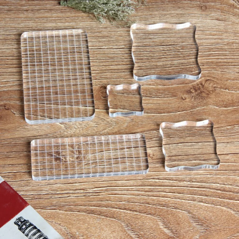 Buy 1Pcs Clear Acrylic Stamp Block Pad Essential