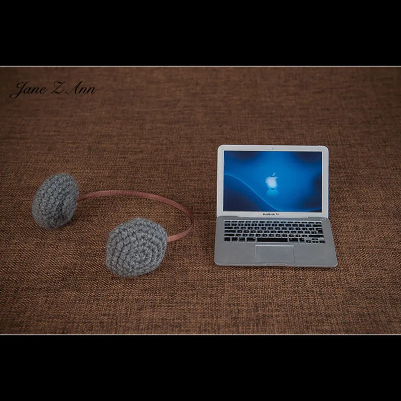Jane Z Ann мини-ноутбук маленькая Компьютерная гарнитура Новорожденный ребенок креативный реквизит для фотосессии аксессуары для студийной съемки