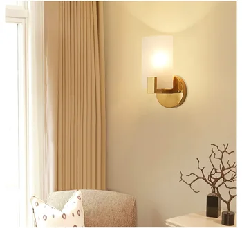 

Modern LED bedside Wall Lamp Light loft white glass shade wall sconce bedroom Corridor living room wall light fixture lighting