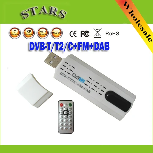 Online Antena Digital USB 2,0 HDTV TV sintonizador remoto y receptor para DVB T2 DVB T DVB C FM DAB para ordenador portátil, venta al por mayor envío gratis