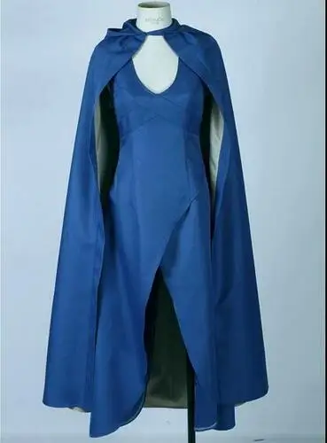 

Daenerys Targaryen Game of Throne Blue Dress Cloak A Song Of Ice And Fire Movie Cosplay Halloween Costumes For Women