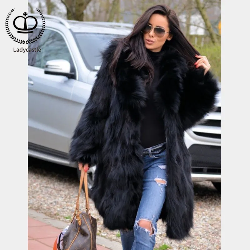 

Natural Fox Fur Coat Women Winter Luxury Fox Fur Jacket Outwear 2018 New Fashion Thick Fox Fur Coat With Collar For Gilrs FC-125