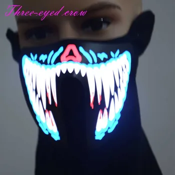 

Music Sound Fashion V For Vendetta LED Light-Up Mask EL Flashing Full Face Mask Adults Masquerade Halloween Party Supplies