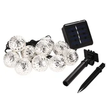 AKDSteel 10 светодиодов Moroccan Фонари солнечный светильник Водонепроницаемый Фея Металл Глобус строка света для Рождества