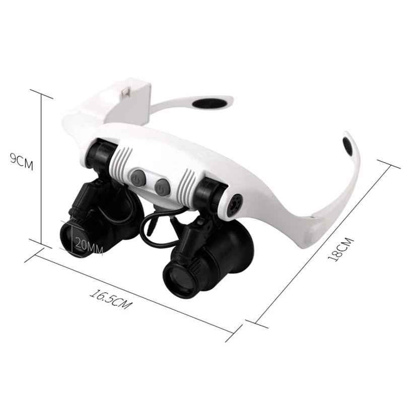 10X 15X 20X 25X с подсветкой Шлем лупа двойной глаз Стекло es Лупа третья ручная Лупа Стекло для ювелирного ремонта часов