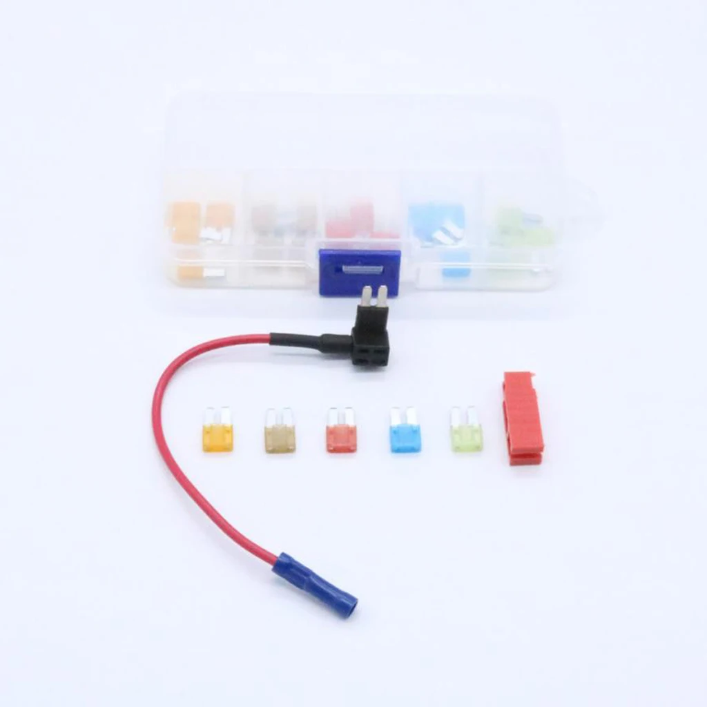 25 Pcs Car Boat Motorcycle ATR Micro2 Blade Fuse 5A 7.5A 10A 15A 20A & In-line Fuse Holder/Puller Plastic & Zinc Alloy