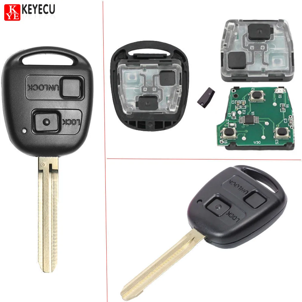 KEYECU Новый дистанционный ключ брелок от машины 2 кнопки 304 МГц 4D67 для Toyota Prado 120 2002 2004