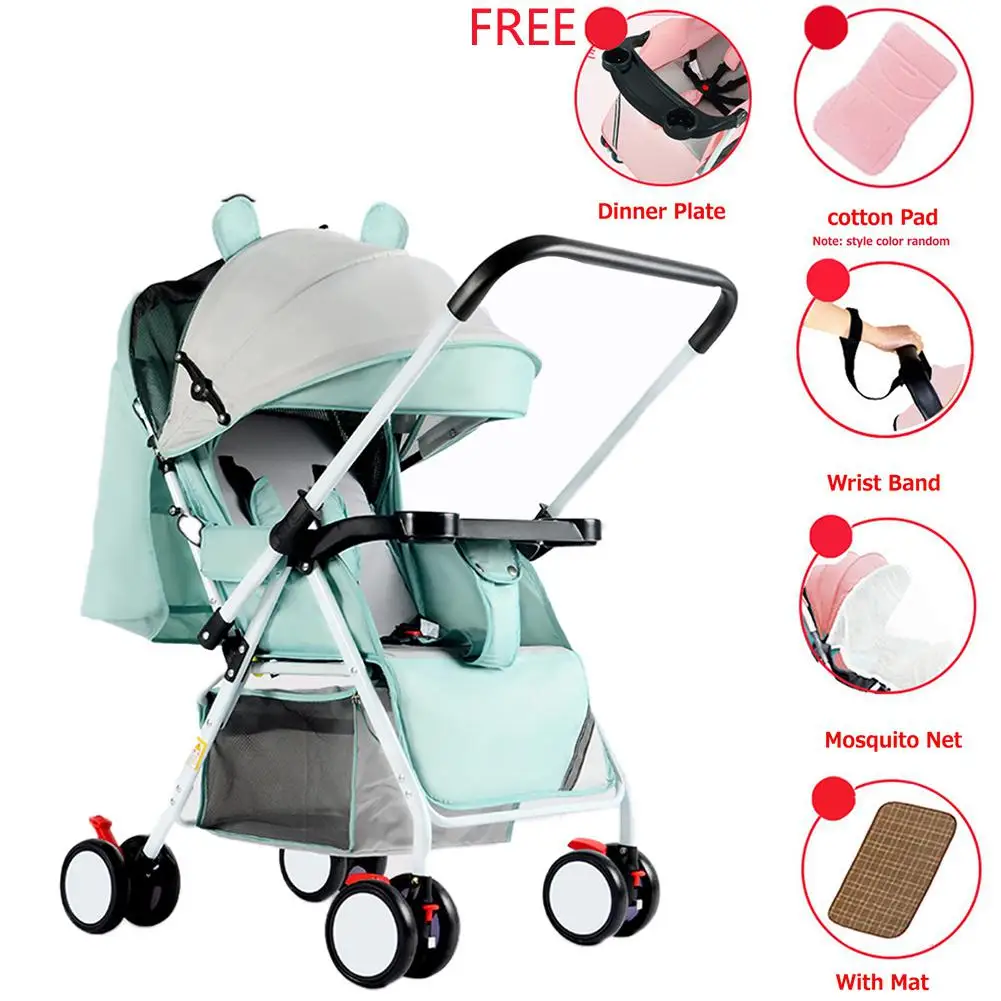 Kidlove детская коляска портативный складной уличный двойной способ лежа сидя коляска с 4 колесами для коляска для новорожденных - Цвет: Colorblock