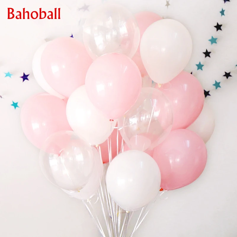 

30Pcs/lot 2.3g pink clear white 2.8g transparent balloons latex helium float birthday party baby shower wedding decoration balls