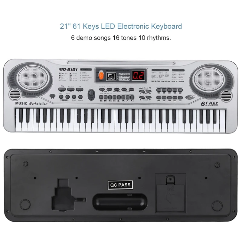  61-Key Keyboard Piano Piano Led Instrument Keyboard 21-Inch Music Education Double-Row Electronic P