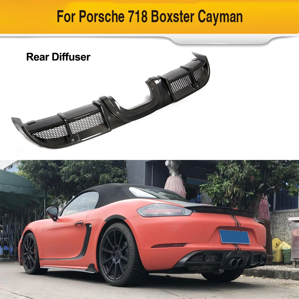 

Car Rear Bumper Diffuser Lip Spoiler for Porsche 718 2016 - 2018 Carbon Fiber Rear Diffuser Spoiler Apron Car Spoiler