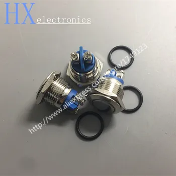 

Free shipping 2PCS 16MM Stainless Steel Metal Doorbell Bell Horn Power Push Button Switch Screw Car PC Power Start