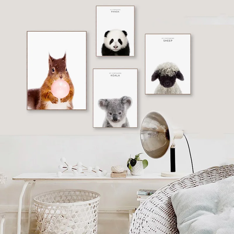 

Animal Print Wall Art Nordic Nursery Canvas Painting Panda Wall Art Prints Kids Room Posters And Prints Animal Pictures Unframed