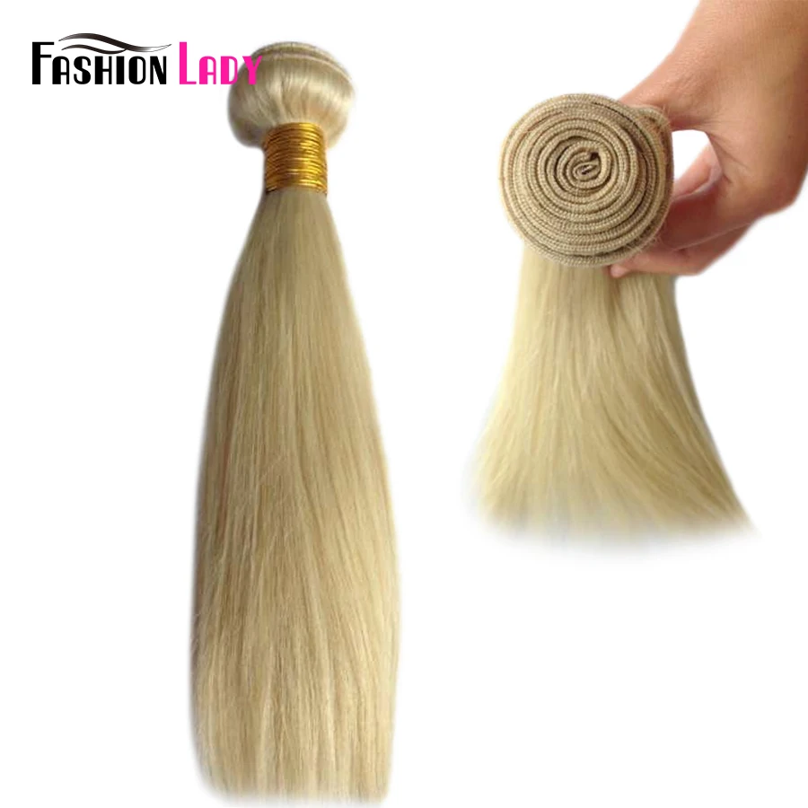 Fashion Lady Pre-Colored 613 Blonde Indian Straight Hair 3 Bundles Together 100% Non-Remy Human Hair Extensions