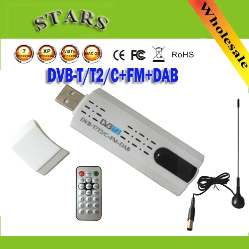 автомобильный Тв тюнер DVB t2 dvb-t2 dvbt2 ресивер приставки usb tv stick Тюнер с антенным Удаленного HD TV Приемник для DVB-C/FM/DAB приемник цифрового тв dvb-t2 - изображение