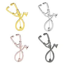 

Hot new enamel alloy drip jewelry super fashion 4 different personality doctor stethoscope brooch cowboy jacket lapel brooch