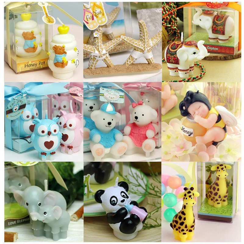 

1pcs Children Birthday Party Creative Smokeless Cartoon Animal Small Scented Making Candle Wedding Decoration Souvenir Accessory