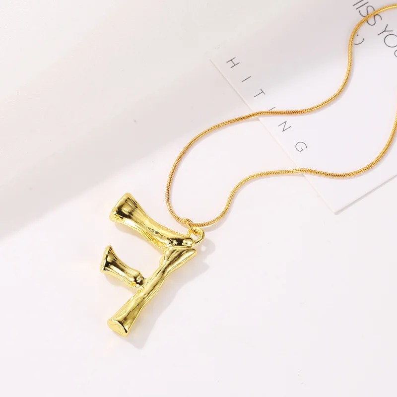 Модное ювелирное изделие золотое ожерелье очаровательное женское ювелирное изделие тренд 26 ожерелье с английским алфавитом ретро ожерелье с цепочкой s