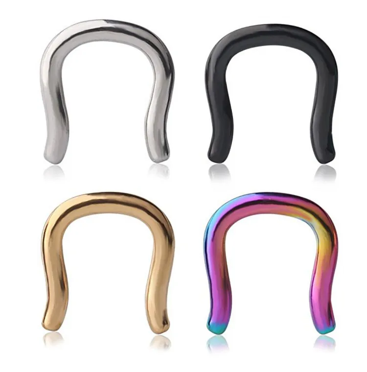 

Lot20pcs NEW 316L Surgical Steel Nose Hoop Septum Ring Nose Hanger Retainers U Shape Body Piercing Jewelry 16g 14g 12g 10g