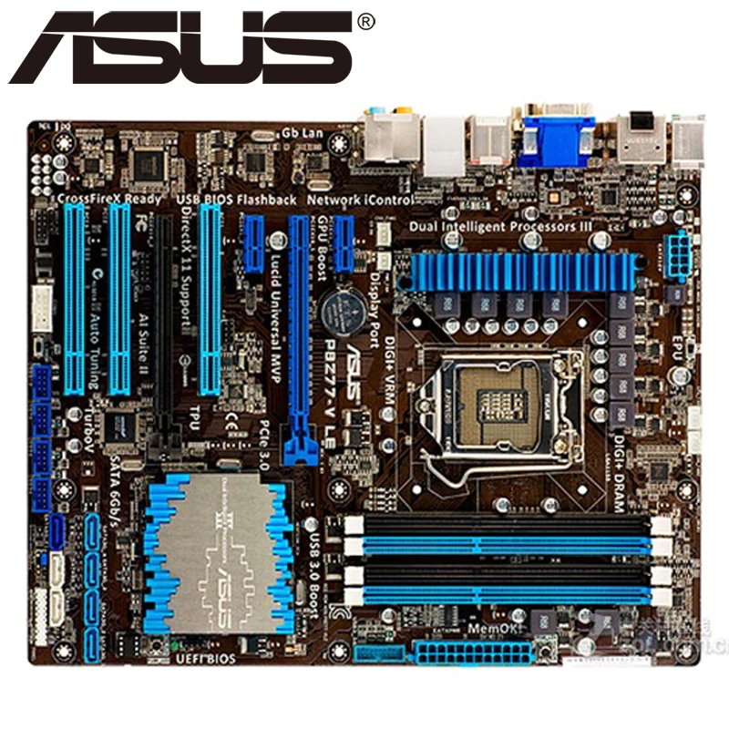 Asus P8Z77-V LE настольная материнская плата Z77 Socket LGA 1155 i3 i5 i7 DDR3 32G ATX UEFI биос оригинальная б/у материнская плата в продаже