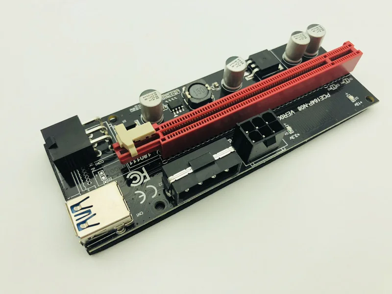 60 см VER009S PCI E Riser Card 009S Express 1X 16X 4Pin 6Pin SATA Molex Power USB 3 0 кабель для ETH EOS Bitcoin