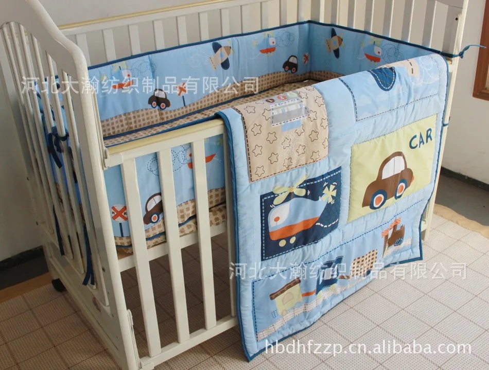 Promocion 3 Unids Bordado Coche Ropa De Cama De Bebe 100 Algodon Impreso Cuna Sabana De Cuna Edredon Bumper Funda Nordica Cama Cubre Cot Quilts Baby Boy Beddingcrib Bedding Set Aliexpress