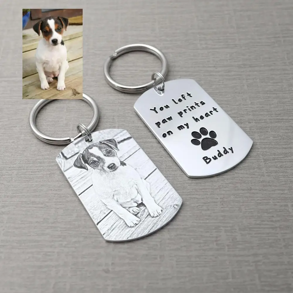 Custom Dog Keychain Personalized Photo Cat Keyring Pet Gift AliExpress