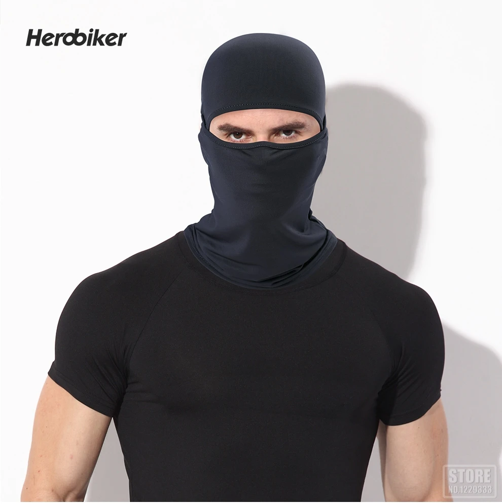 HEROBIKER мотоциклетная маска лайкра мото Балаклава мотоциклетный шлем маска дышащая серая мотоциклетная маска для мужчин и женщин