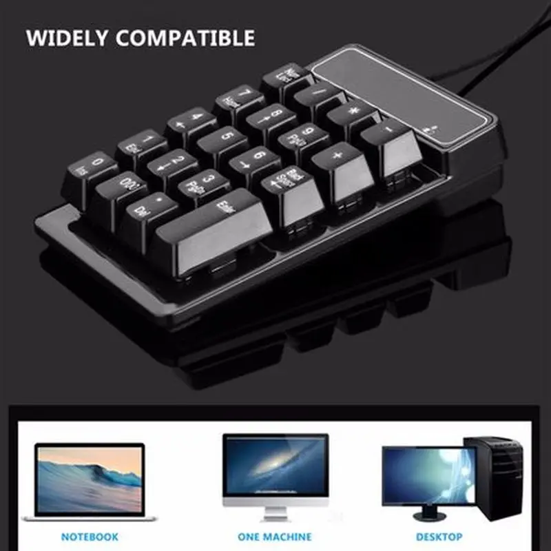 Механическая клавиатура Basix цифровая Проводная usb с 19 клавишами