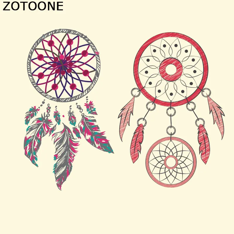 

ZOTOONE Dreamcatcher Heat Press Appliqued T-shirt Sweater DIY Accessory A-level Washable Iron-on Transfers Patch for Clothing C