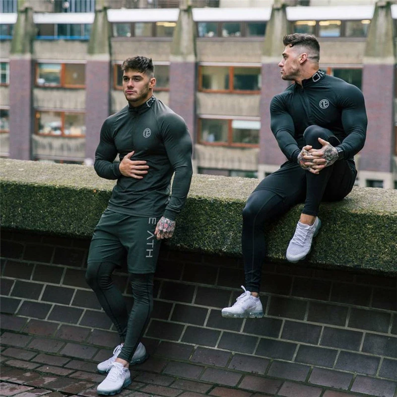 Gym Compression Sets Men sport Leggings Suit set